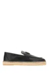 Valentino Avenue Palm Goatskin Espadrilles With Jute Sole In Black