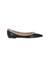 Valentino Rockstud Patent Leather Ballet Flats In Black