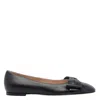 Valentino Leather Ballerinas With Iconic Bow Detail In Black