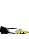 Valentino Foliefoliage Bicolor Leather Ballerina Flats