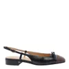 Valentino Valet Du Roi Leather Slingback Ballerina Flat In Black