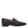 Valentino Vlogo Signature Kidskin Loafer With Fringes In Black