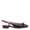 Valentino Valet Du Roi Leather Slingback Ballerina Flat In Black