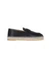 Valentino Avenue Palm Goatskin Espadrilles With Jute Sole In Black