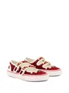 Valentino Embellished Double-buckled Sneakers In Red