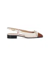 Valentino Garavani 'valet Du Roi' White Ballet Flats With Vlogo Plaque On The Front And Adjustable L In White