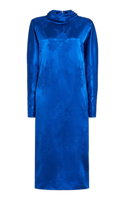 Valentino Garavani Midi Dress | Mossi | Jacq. Lucido Opaco Girasoli Flowerism In Blue