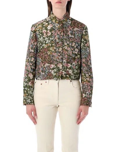 Valentino Garavani Floral Gobelin Caban Jacket In Multi