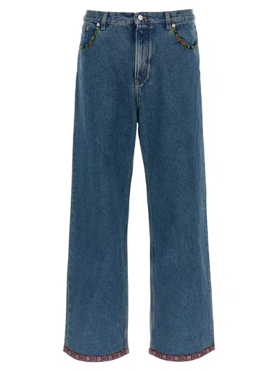 VALENTINO VALENTINO GARAVANI FLORAL INSERT JEANS