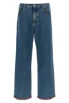 Valentino Denim Jeans With Back Patch Pockets In Blue