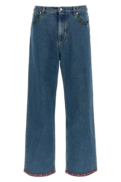 VALENTINO VALENTINO GARAVANI FLORAL INSERT JEANS