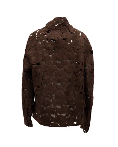 Valentino Garavani Floral Lace Jacket In Brown