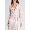 Valentino Garavani Floral Print Ruffle Silk Georgette Top In Pink
