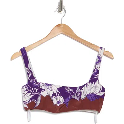Valentino Garavani Floral Silk Crop Top In Prism Violet