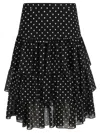 Valentino Garavani Polka Dot Tiered Silk Georgette Midi Skirt