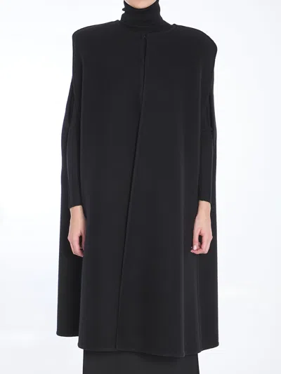 Valentino Garavani Fluffy Cashmere Blend Cape In Black