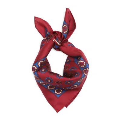 Valentino Maroon Geometric Pattern Scarf