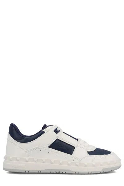 Valentino Garavani Garavani Freedots Lace-up Sneakers In White/blue