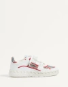 Valentino Leather Freedots Sneakers Panels Patterned In White/multicolour/coral