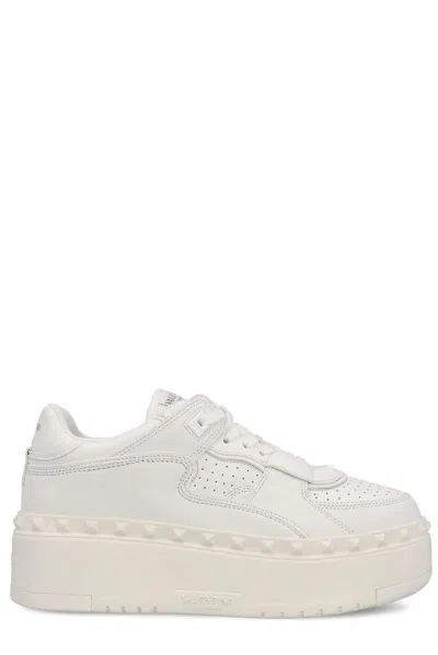 Valentino Garavani Freedots Xl Perforated Studded Sole Trainers In Bianco