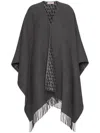 Valentino Double Poncho With Fringed Detail Edge