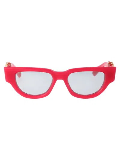 Valentino Garavani Fus - Gld Acetate Sunglasses In Red