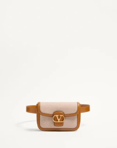 Valentino Garavani Garavani 9to5 Canvas Belt Bag Woman Natural/tobacco Uni