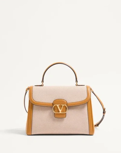 Valentino Garavani Garavani 9to5 Canvas Handbag Woman Natural/tobacco Uni