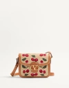 Valentino Garavani Garavani 9to5 Shoulder Bag In Jacquard Raffia With Cherryfic Motif Woman Natural/ In Natural/red