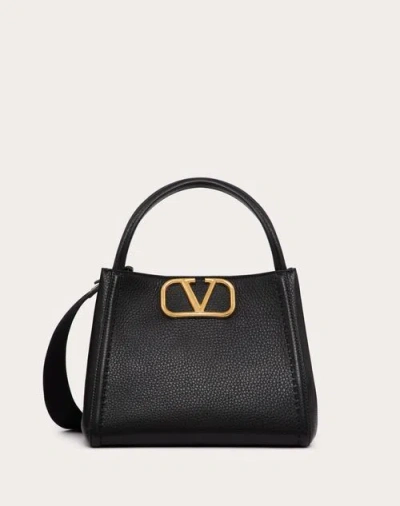 Valentino Garavani Garavani Alltime Medium Handbag In Grainy Calfskin Woman Black Uni