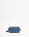 Valentino Alltime Mini Denim Camera Crossbody Bag In Denim/worker