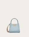 Valentino Garavani Garavani Alltime Small Handbag In Grainy Calfskin Woman Porcelain Blue Uni In Black