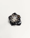 Valentino Garavani Garavani Fleur Lumineuse Brooch In Metal Enamel And Fabric In Multicolour