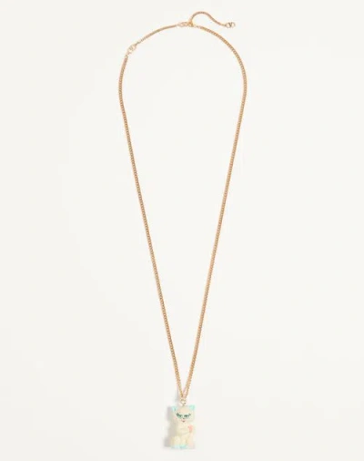 Valentino Garavani Garavani Le Chat De La Maison Necklace In Nylon And Metal In Gold