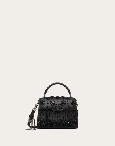 Valentino Garavani Garavani Mini Vsling Embroidered Handbag Woman Black/ruthenium Uni In Black/ruthenium