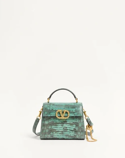 Valentino Garavani Garavani Mini Vsling Handbag In Tejus With Jewel Logo Woman Ice Green/erinite Uni