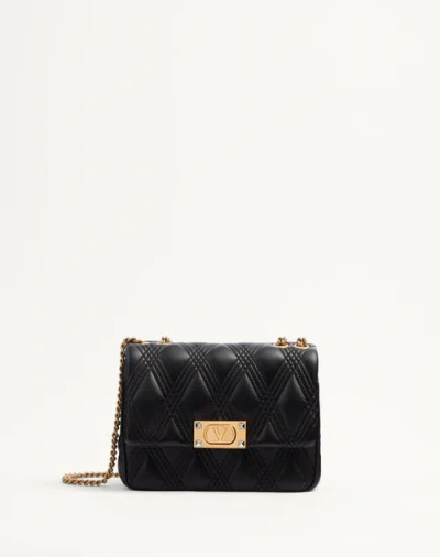 Valentino Garavani Garavani Quiltie 67 Medium Shoulder Bag In Quilted Nappa Leather Woman Black Uni