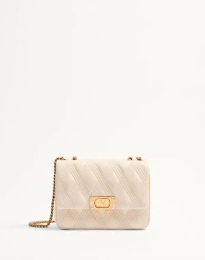 Valentino Garavani Garavani Quiltie 67 Medium Shoulder Bag In Quilted Nappa Leather Woman Ivory Uni