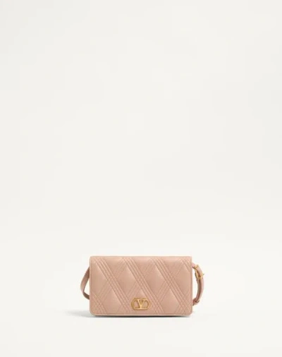 Valentino Garavani Garavani Quiltie 67 Mini Shoulder Bag In Quilted Nappa Leather Woman Rose Cannell In Rose Cannelle