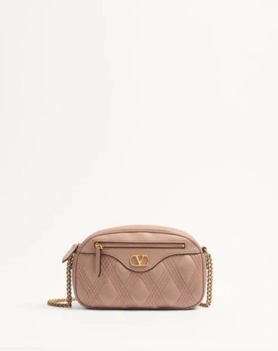 Valentino Garavani Garavani Quiltie Shoulder Bag 67 In Quilted Nappa Woman Rose Cannelle Uni In Black