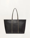Valentino Rockstud Tote Bag In Black