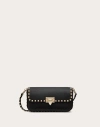 Valentino Garavani Garavani Rockstud Shoulder Bag In Grainy Calfskin Woman Black Uni