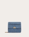 VALENTINO GARAVANI VALENTINO GARAVANI GARAVANI ROCKSTUD SPIKE BAG IN EMBROIDERED WOMAN DENIM UNI