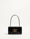 Valentino Garavani Vain Shoulder Bag In Glossy Calfskin In Black