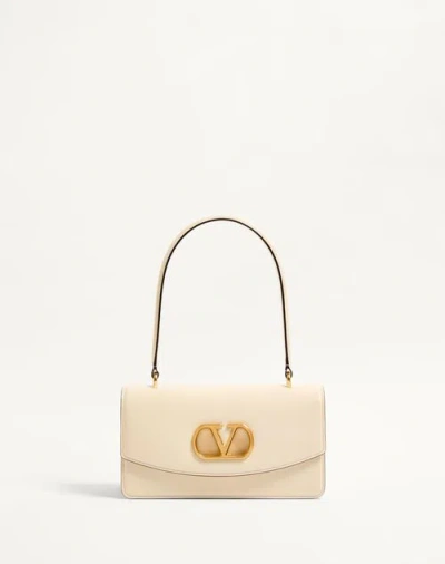 Valentino Garavani Garavani Vain Bag With Handle In Shiny Calfskin Woman Butter Uni
