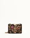 Valentino Vain Embroidered Foldover Top Shoulder Bag In Multicolour