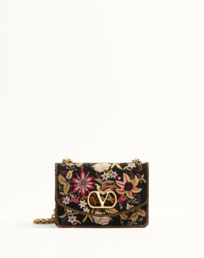 VALENTINO GARAVANI VALENTINO GARAVANI VALENTINO GARAVANI VAIN EMBROIDERED SHOULDER BAG WOMAN MULTICOLOUR/BLACK UNI