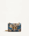 Valentino Silk Embellished Vain Shoulder Bag In Multicolor/noir