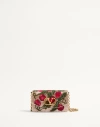 Valentino Garavani Garavani Vain Embroidered Shoulder Clutch With Cherryfic Pattern Woman Beige/mult In Beige/multicolour