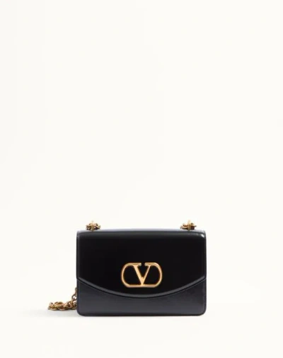 Valentino Garavani Garavani Vain Shoulder Bag In Shiny Calfskin Woman Black Uni